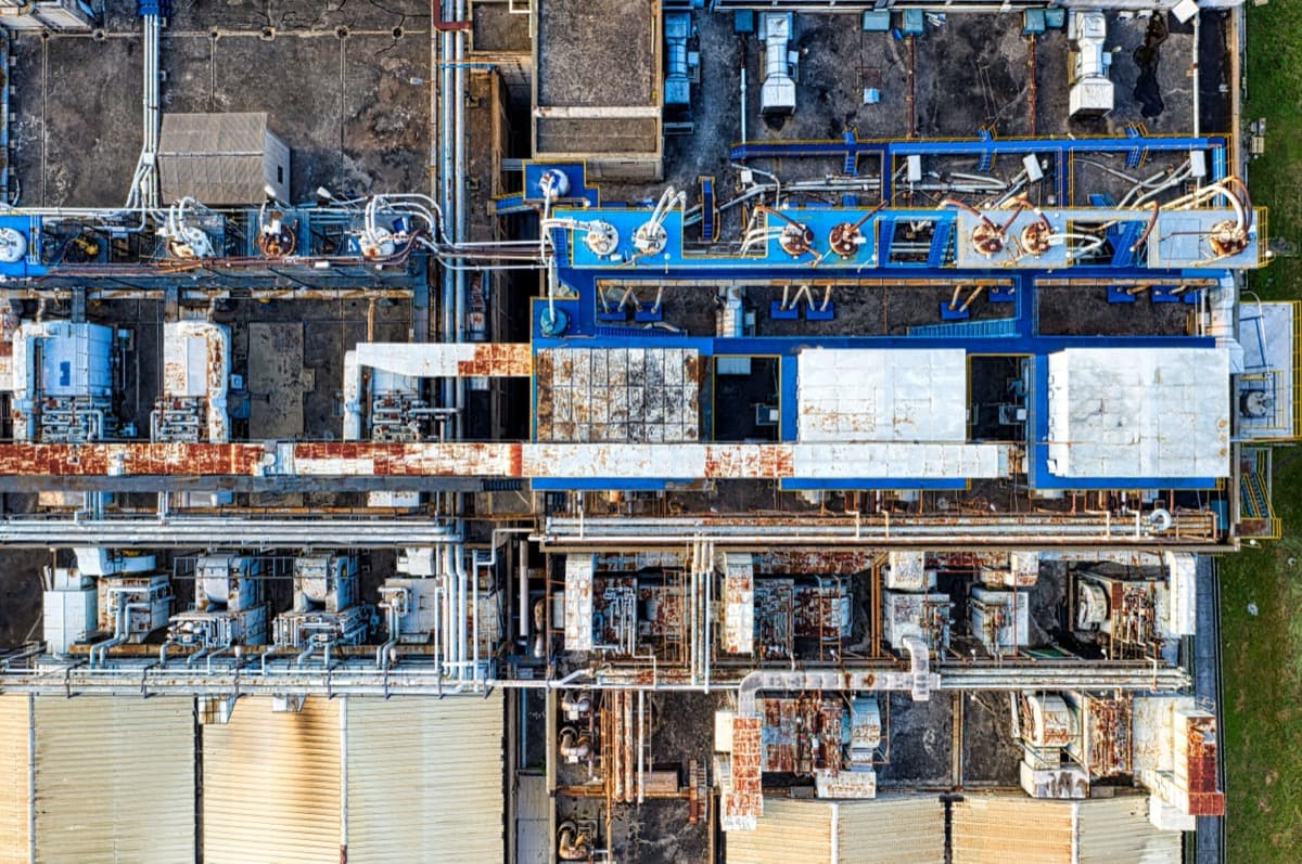 Overhead view of an industrial plant